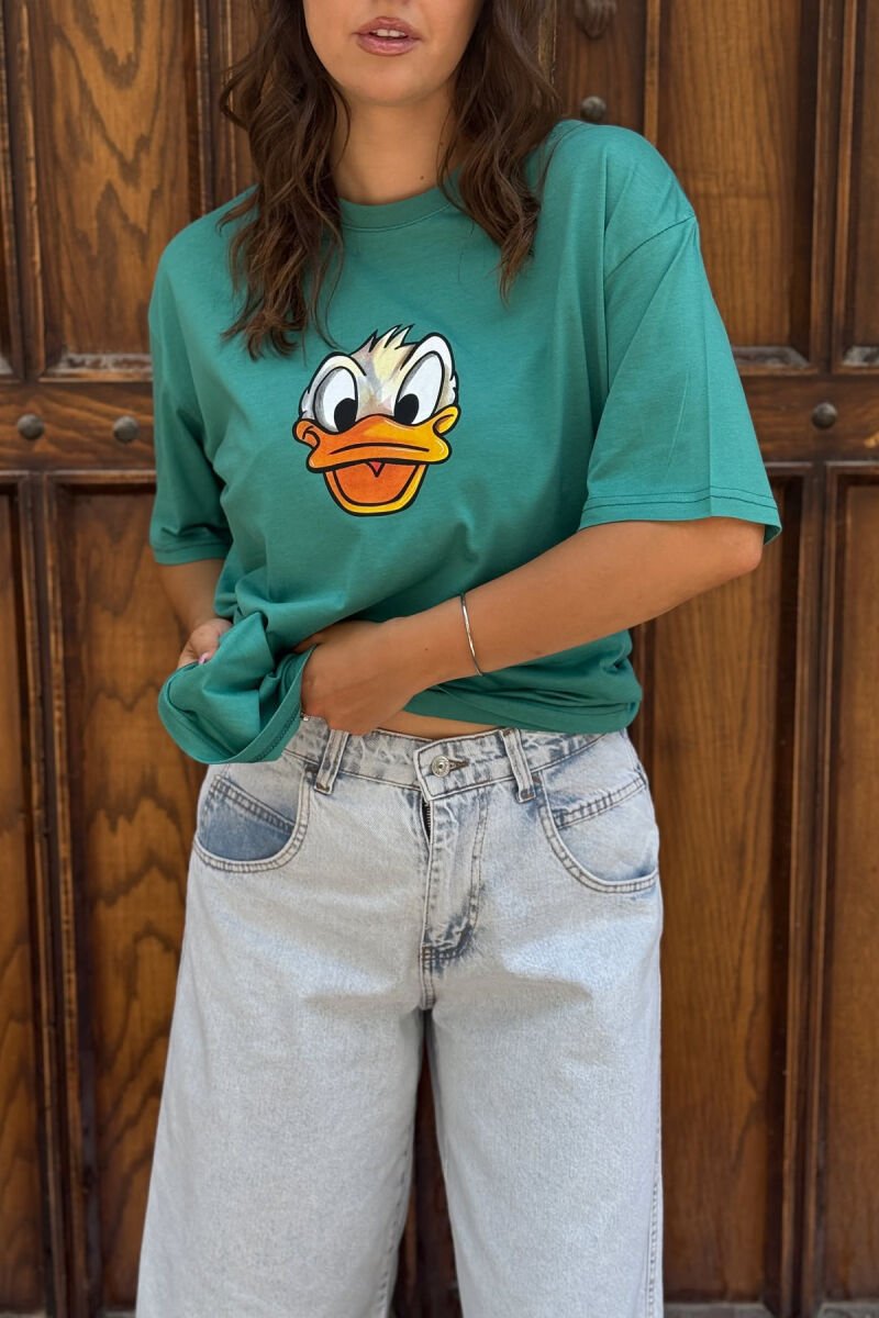 FRONT & BACK IMAGE WOMEN T-SHIRT GREEN/JESHILE - 4