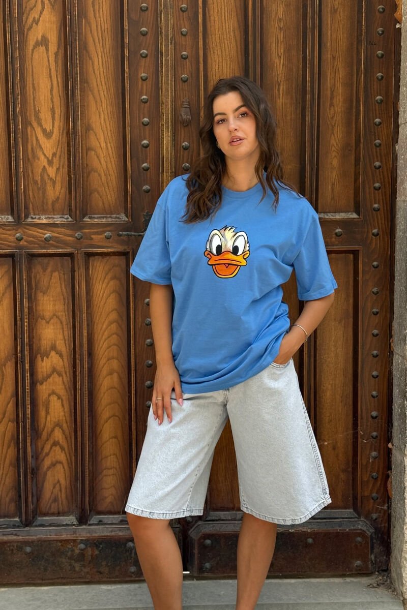 FRONT & BACK IMAGE WOMEN T-SHIRT LIGHTBLUE/BZ - 1