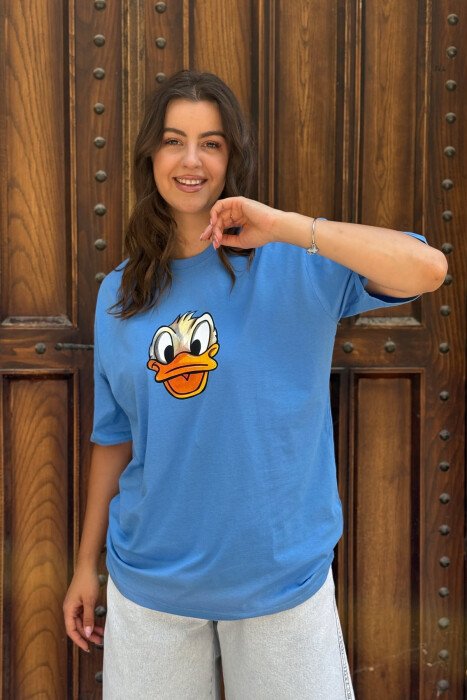 FRONT & BACK IMAGE WOMEN T-SHIRT LIGHTBLUE/BZ - 2