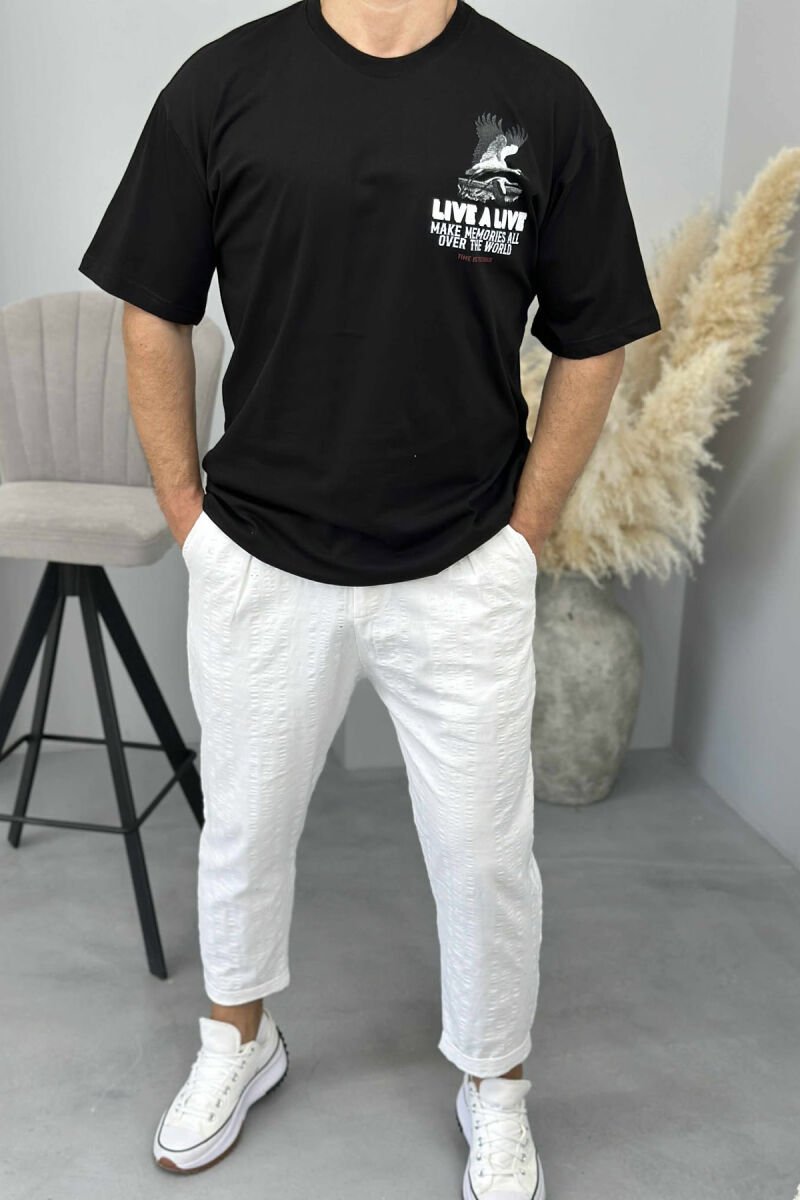 FRONT & BACK IMAGE WRITTINGS MEN T-SHIRT BLACK/ E ZEZE - 2