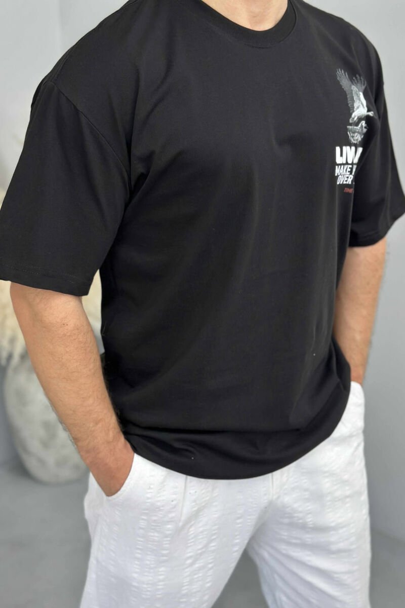 FRONT & BACK IMAGE WRITTINGS MEN T-SHIRT BLACK/ E ZEZE - 3