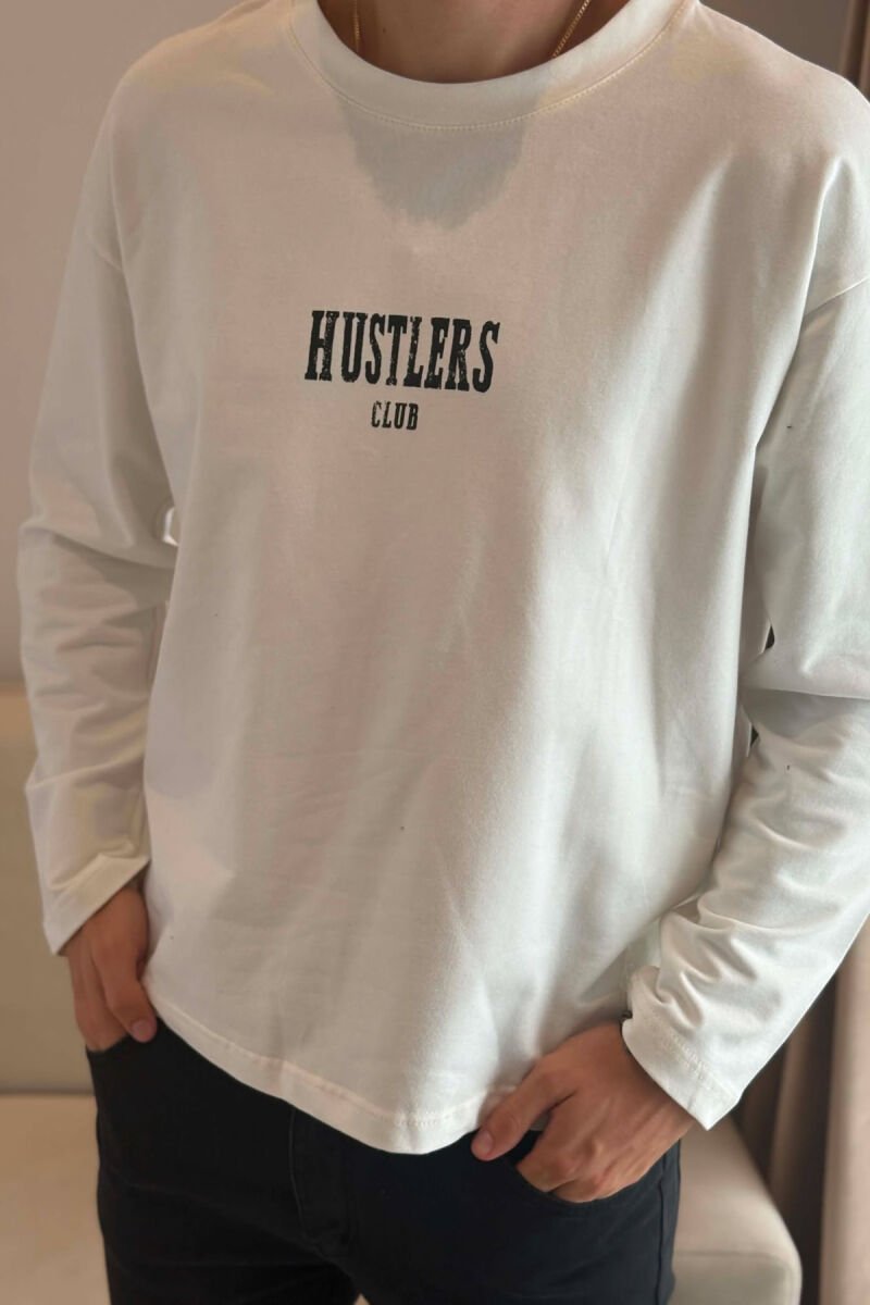 FRONT & BACK WRITTINGS MEN SWEATSHIRT WHITE-E BARDHE - 3
