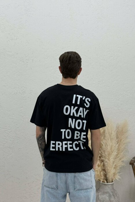 FRONT & BACK WRITTINGS MEN T-SHIRT BLACK/ E ZEZE - 4