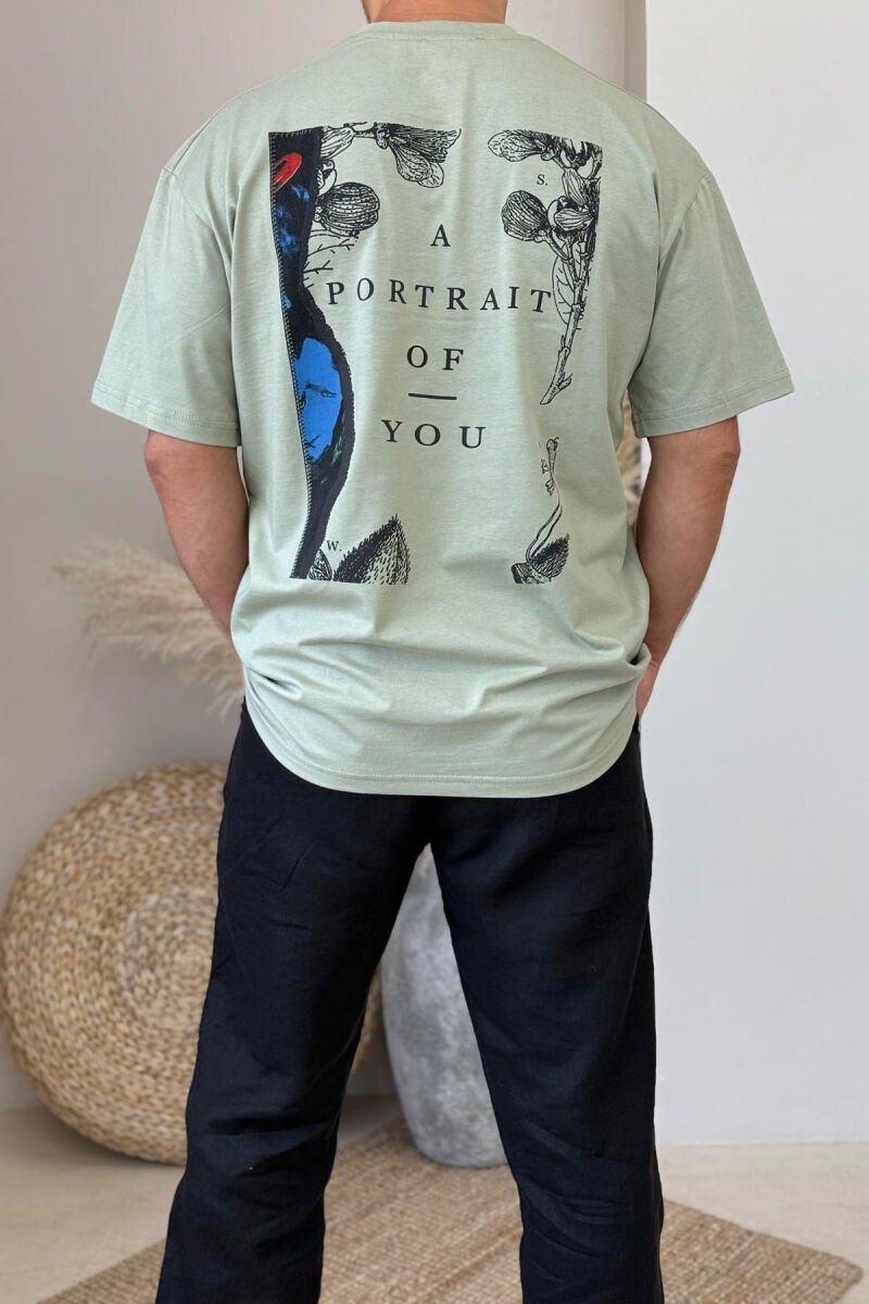FRONT & BACK WRITTINGS MEN T-SHIRT MINT/MENTE - 3