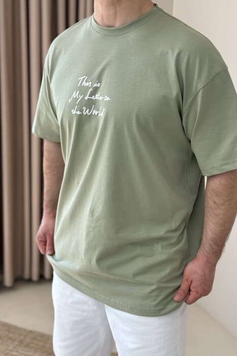 FRONT & BACK WRITTINGS MEN T-SHIRT MINT/MENTE - 1