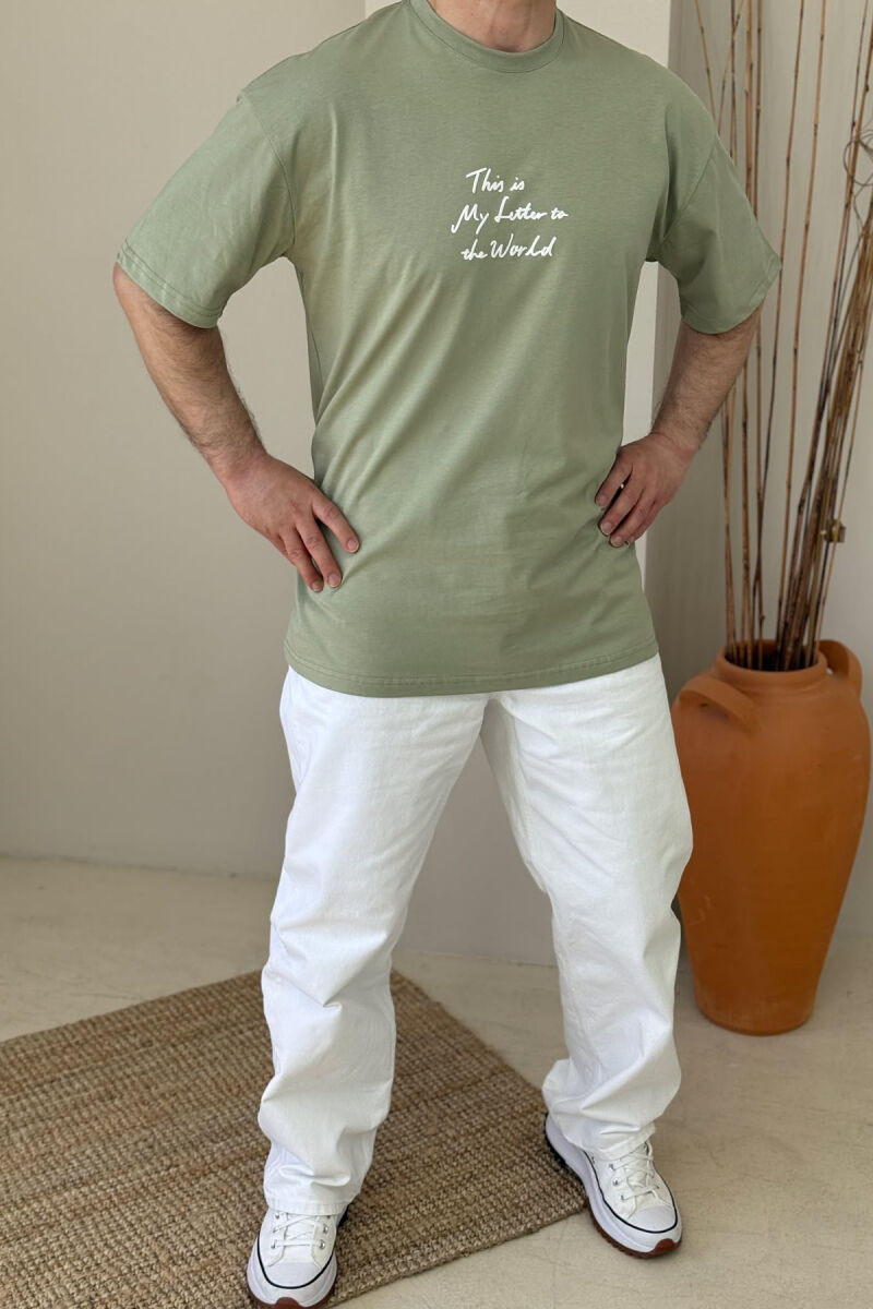 FRONT & BACK WRITTINGS MEN T-SHIRT MINT/MENTE - 2