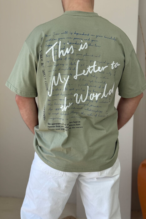 FRONT & BACK WRITTINGS MEN T-SHIRT MINT/MENTE - 3