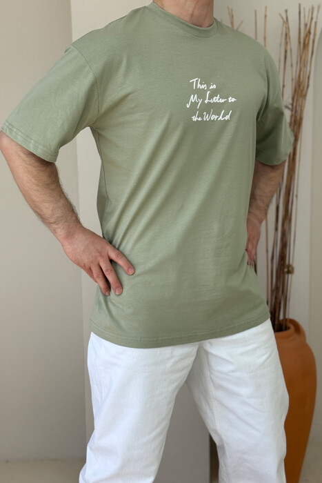 FRONT & BACK WRITTINGS MEN T-SHIRT MINT/MENTE - 4