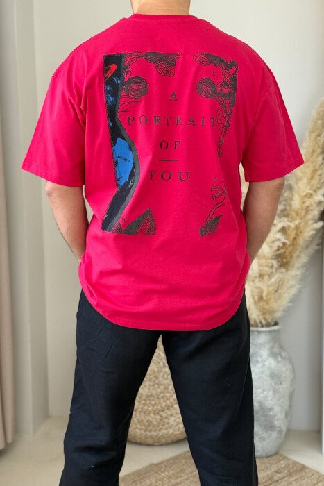 FRONT & BACK WRITTINGS MEN T-SHIRT RED/E KUQE - 3