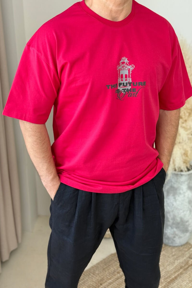 FRONT & BACK WRITTINGS MEN T-SHIRT RED/E KUQE - 2
