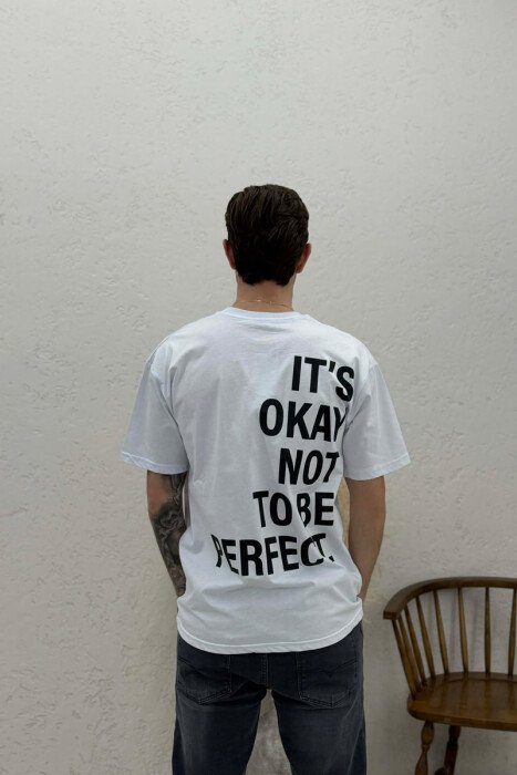 FRONT & BACK WRITTINGS MEN T-SHIRT WHITE-E BARDHE - 4