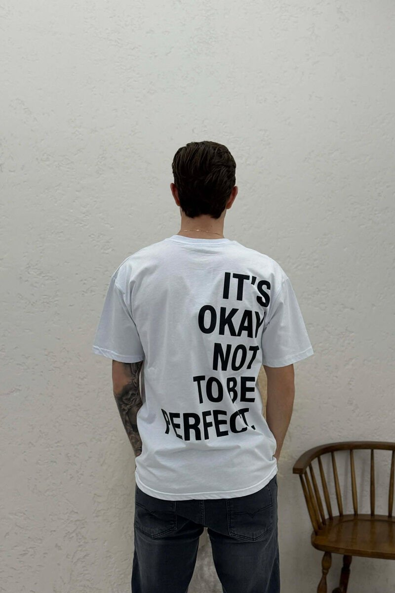 FRONT & BACK WRITTINGS MEN T-SHIRT WHITE-E BARDHE - 4