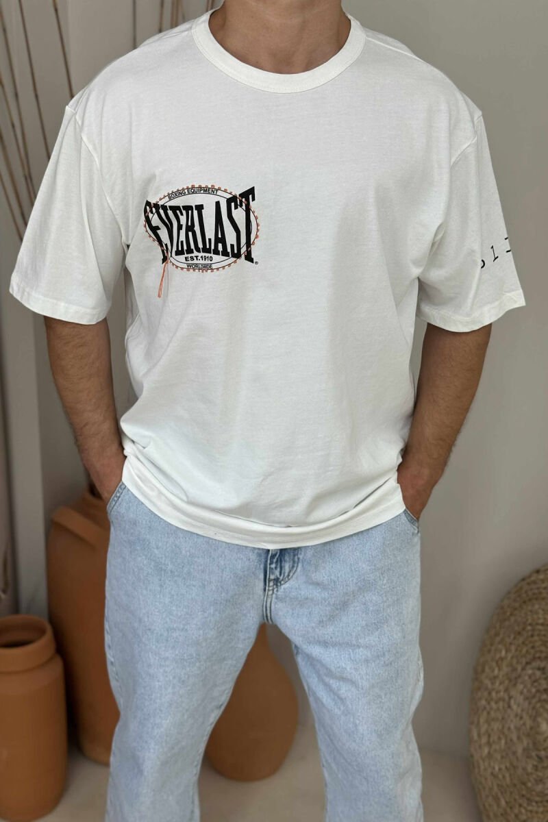 FRONT & BACK WRITTINGS SIMPLE MEN T-SHIRT WHITE-E BARDHE - 2