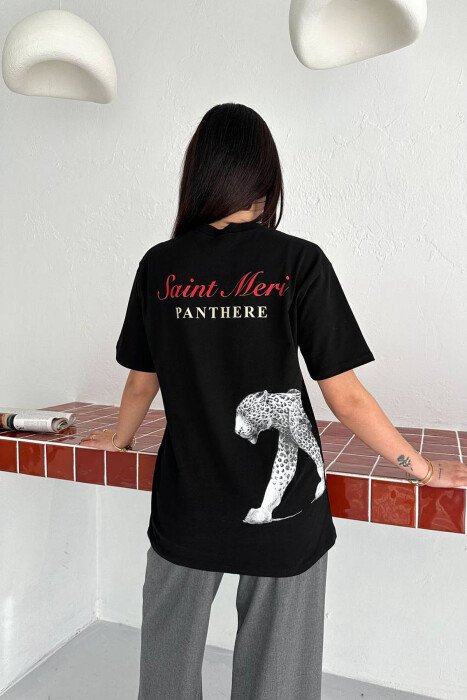 FRONT & BACK WRITTINGS WOMAN T-SHIRT BLACK/ E ZEZE - 2