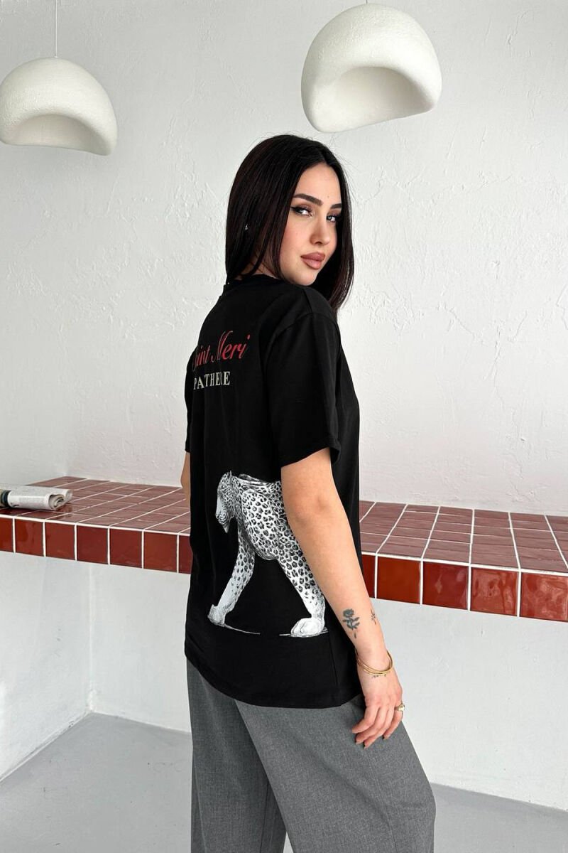 FRONT & BACK WRITTINGS WOMAN T-SHIRT BLACK/ E ZEZE - 3