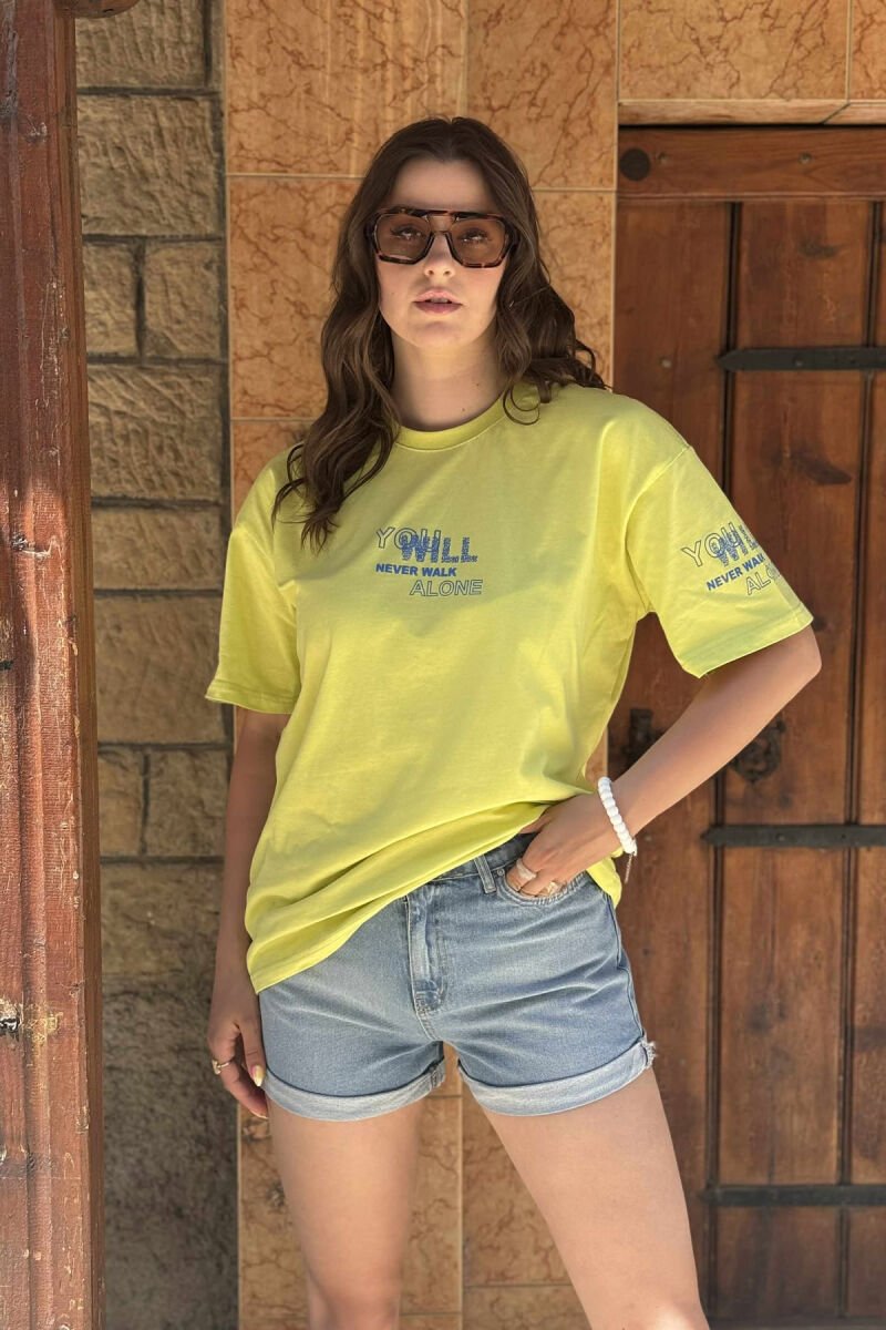 FRONT & BACK WRITTINGS WOMEN T-SHIRT NEON/NEON - 1