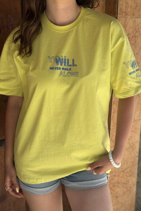 FRONT & BACK WRITTINGS WOMEN T-SHIRT NEON/NEON - 3