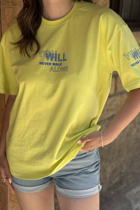 FRONT & BACK WRITTINGS WOMEN T-SHIRT NEON/NEON - 4