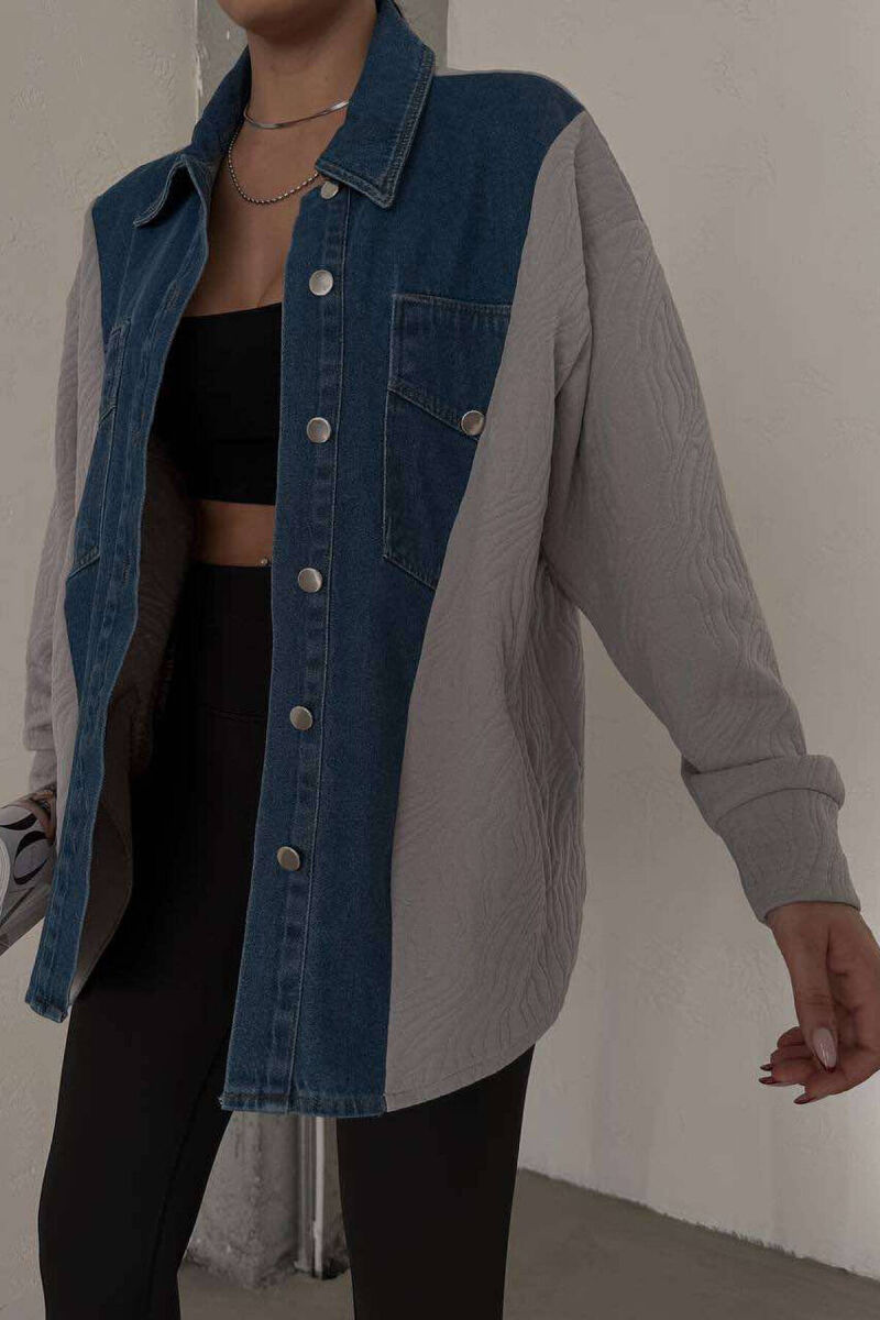 FRONT DENIM DESIGN WOMEN JACKET GREY/GRI - 4