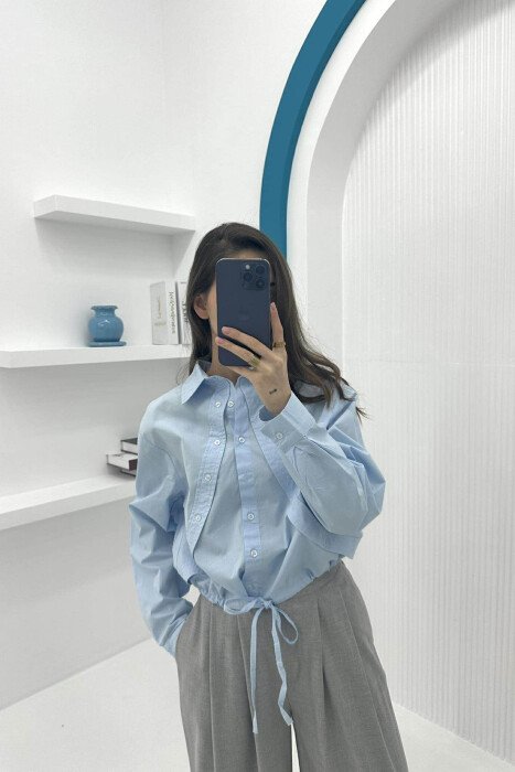 FRONT DETAILS WOMEN SHIRT BABY BLUE/BLU BY - 1