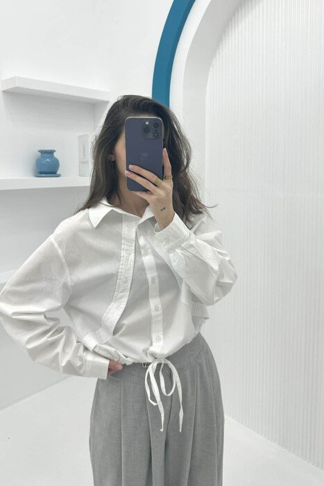 FRONT DETAILS WOMEN SHIRT WHITE-E BARDHE 