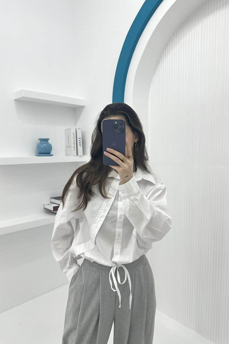 FRONT DETAILS WOMEN SHIRT WHITE-E BARDHE - 2