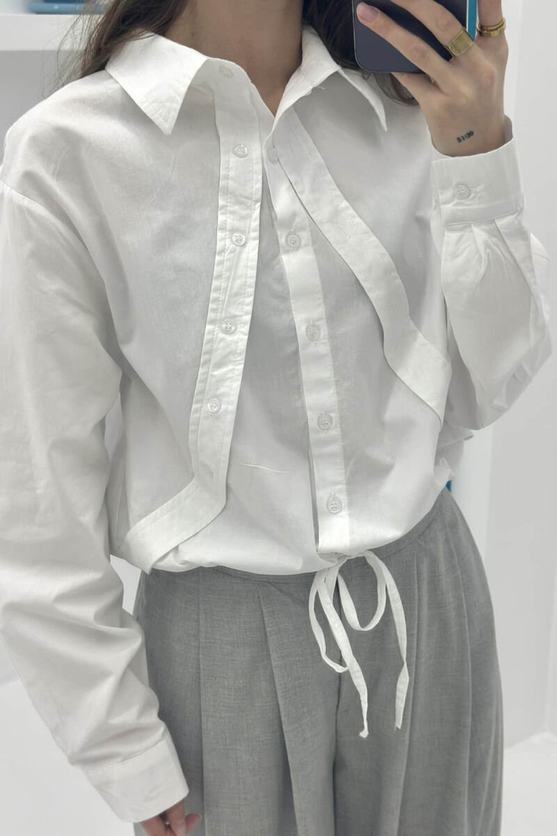FRONT DETAILS WOMEN SHIRT WHITE-E BARDHE - 4