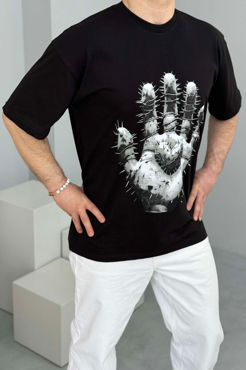 FRONT IMAGE BACK WRITTINGS MEN T-SHIRT BLACK/ E ZEZE - 1