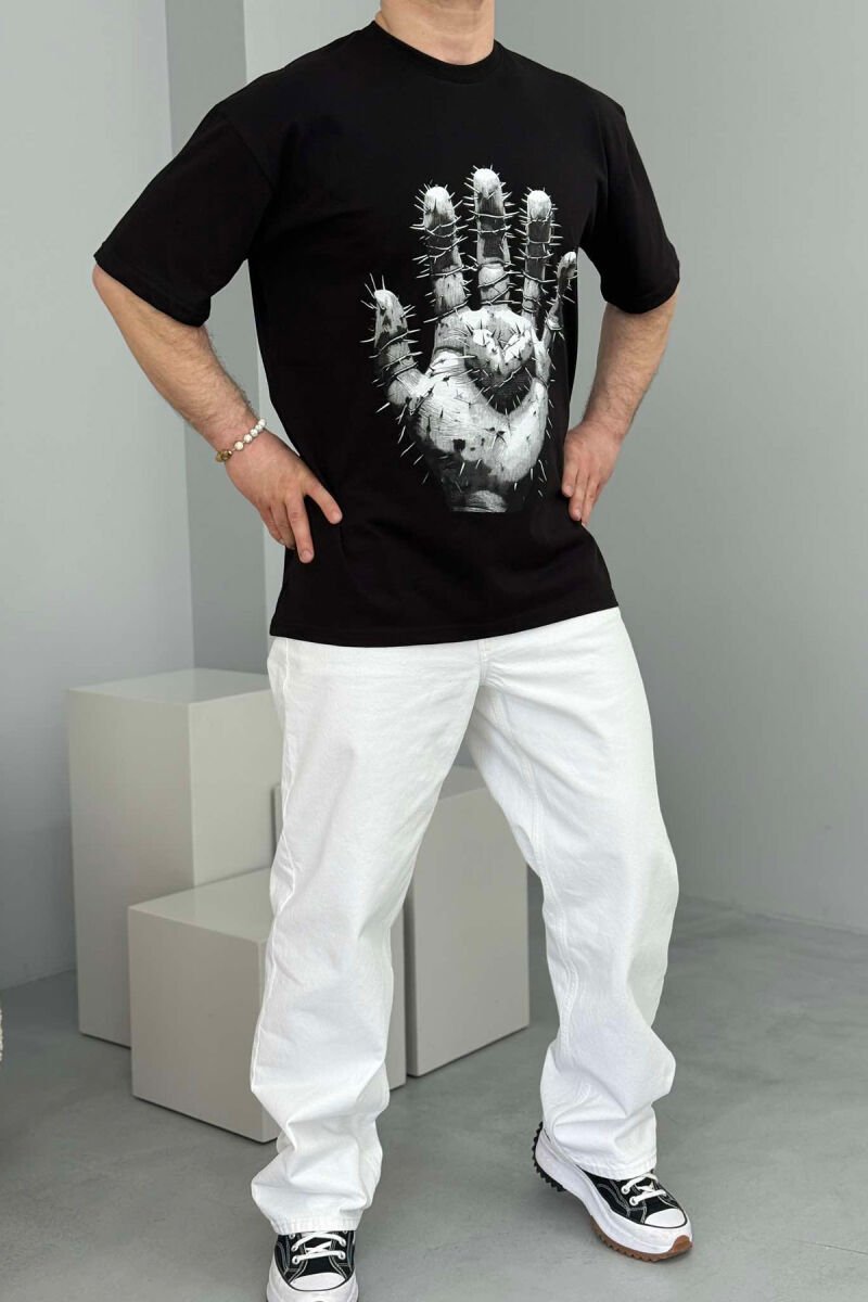FRONT IMAGE BACK WRITTINGS MEN T-SHIRT BLACK/ E ZEZE - 2