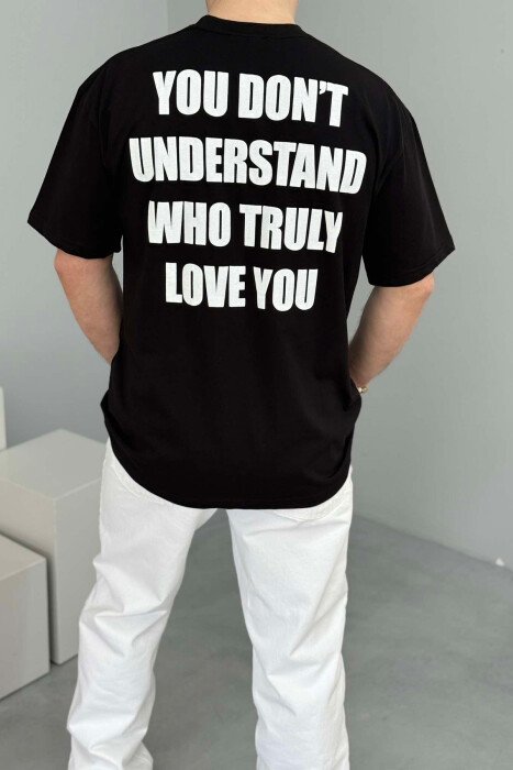 FRONT IMAGE BACK WRITTINGS MEN T-SHIRT BLACK/ E ZEZE - 3