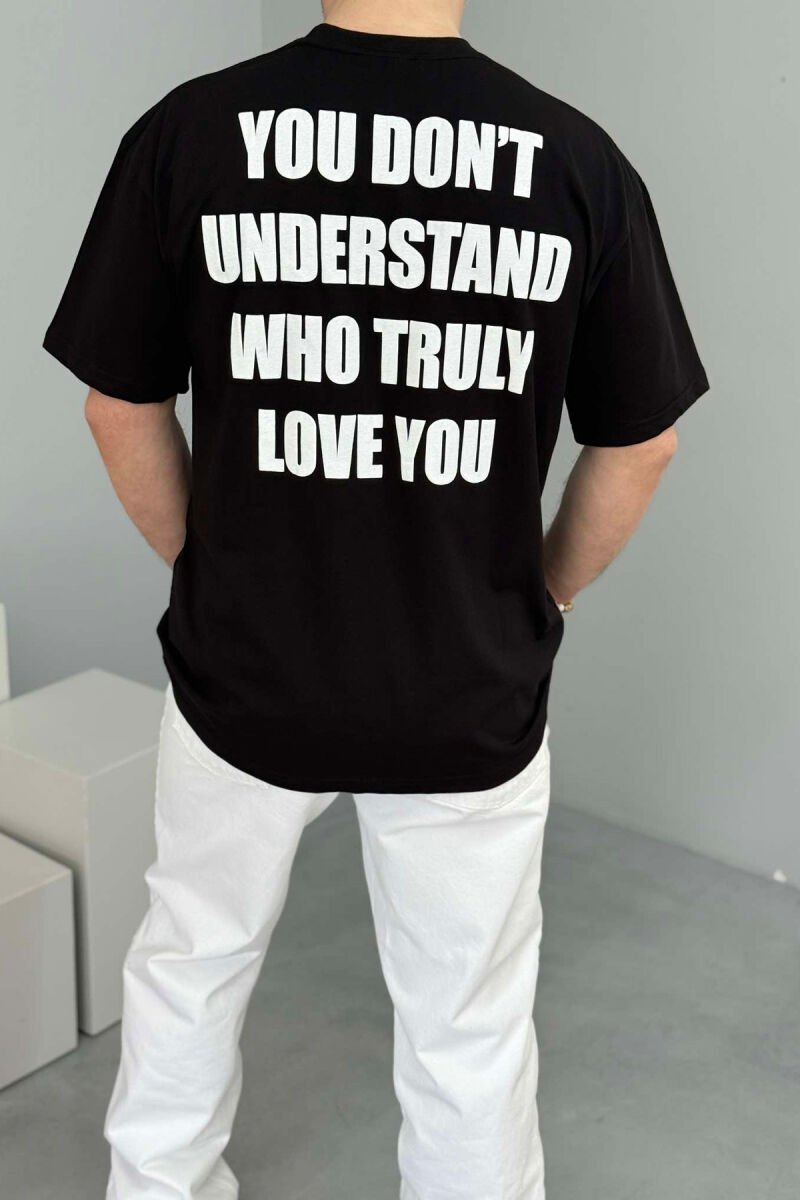 FRONT IMAGE BACK WRITTINGS MEN T-SHIRT BLACK/ E ZEZE - 3