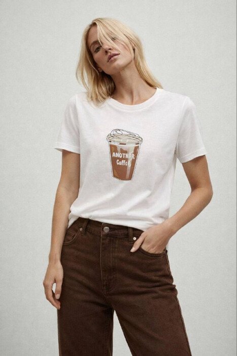 FRONT IMAGE BACK WRITTINGS WOMAN T-SHIRT WHITE-E BARDHE - 1