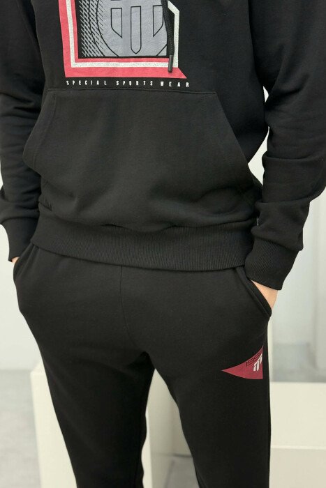 FRONT IMAGE HOODIE+SWEATPANTS MEN SET BLACK/ E ZEZE - 4