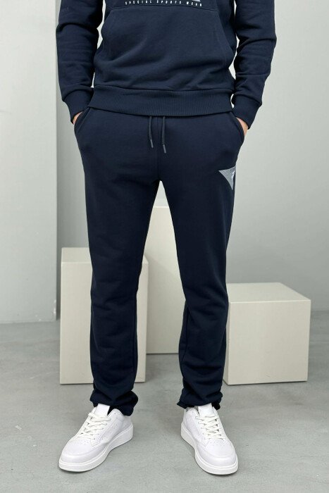 FRONT IMAGE HOODIE+SWEATPANTS MEN SET BLUE/BLU - 3