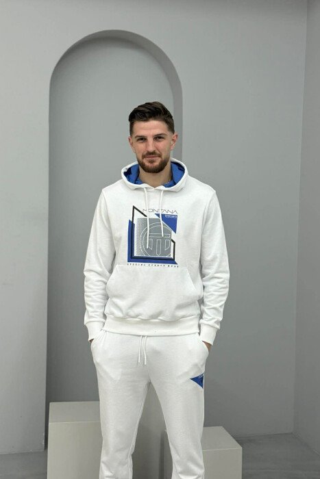 FRONT IMAGE HOODIE+SWEATPANTS MEN SET WHITE-E BARDHE - 2