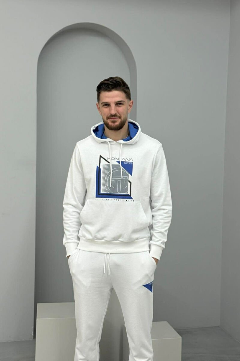 FRONT IMAGE HOODIE+SWEATPANTS MEN SET WHITE-E BARDHE - 2
