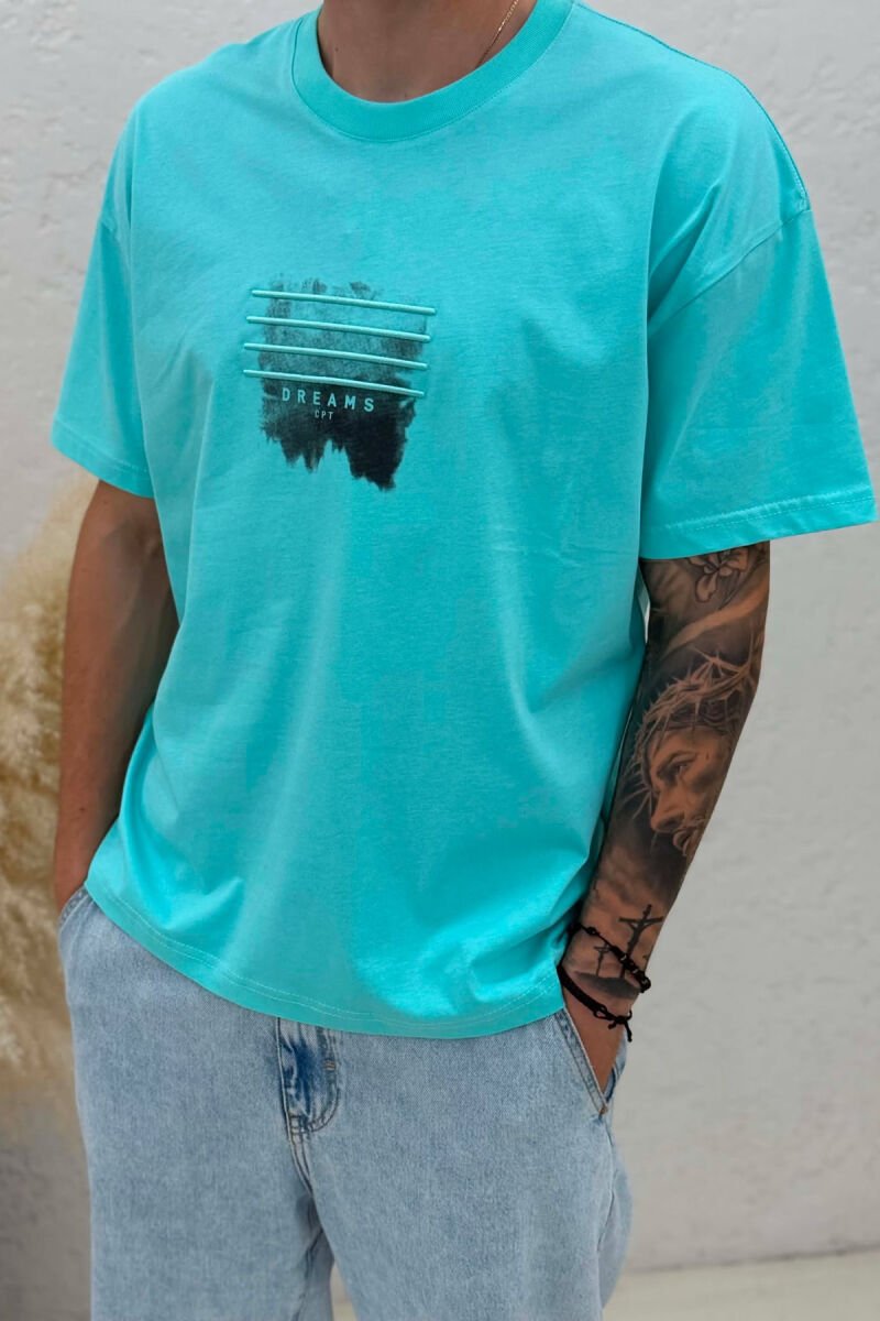 FRONT IMAGE ONE COLOR MEN T-SHIRT MINT/MENTE - 2