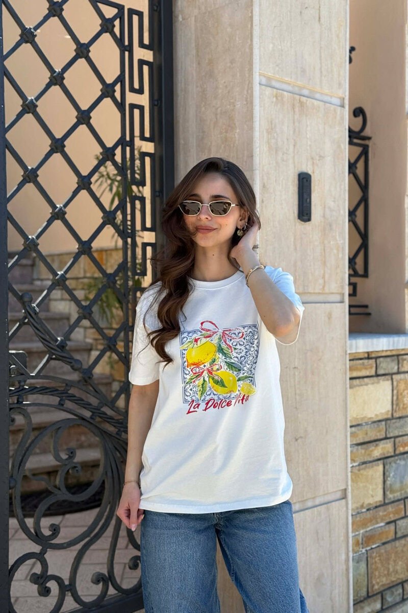 FRONT IMAGE ONE COLOR WOMAN T-SHIRT WHITE-E BARDHE - 1