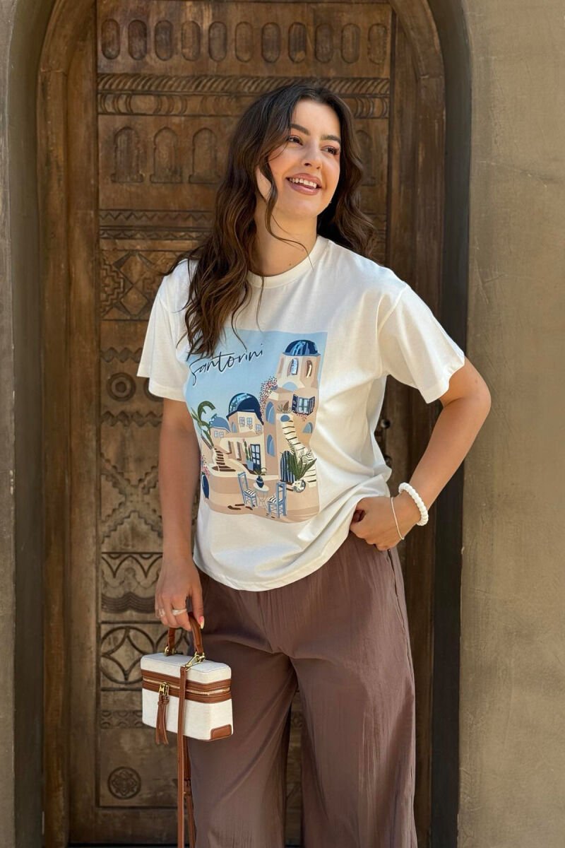 FRONT IMAGE SANTORINI WOMEN T-SHIRT WHITE-E BARDHE - 6
