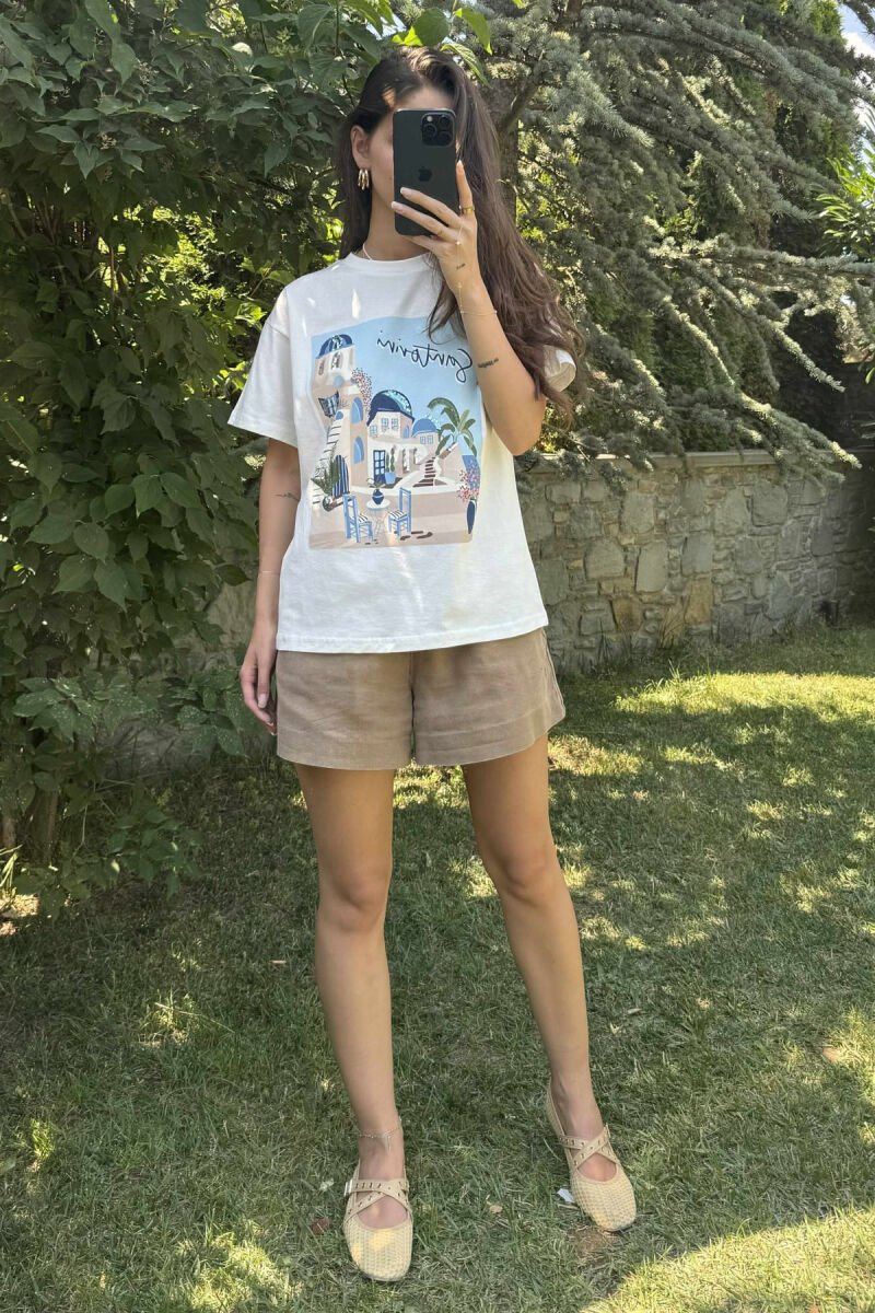 FRONT IMAGE SANTORINI WOMEN T-SHIRT WHITE-E BARDHE - 2