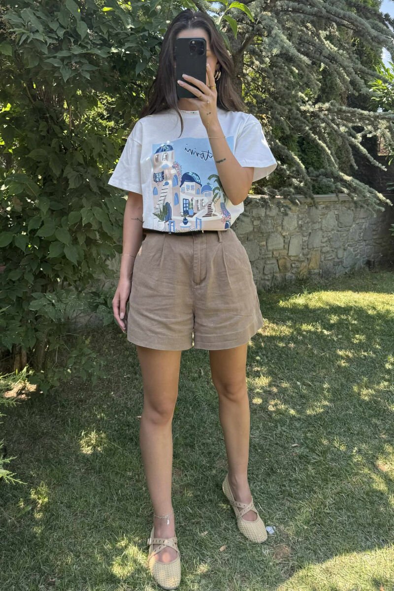 FRONT IMAGE SANTORINI WOMEN T-SHIRT WHITE-E BARDHE - 1