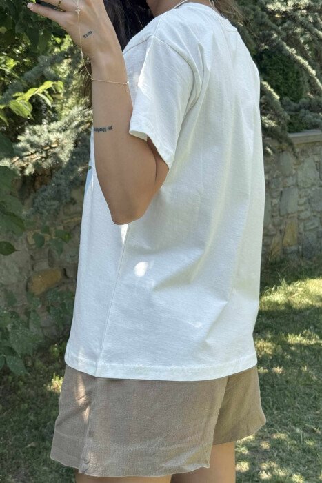 FRONT IMAGE SANTORINI WOMEN T-SHIRT WHITE-E BARDHE - 4
