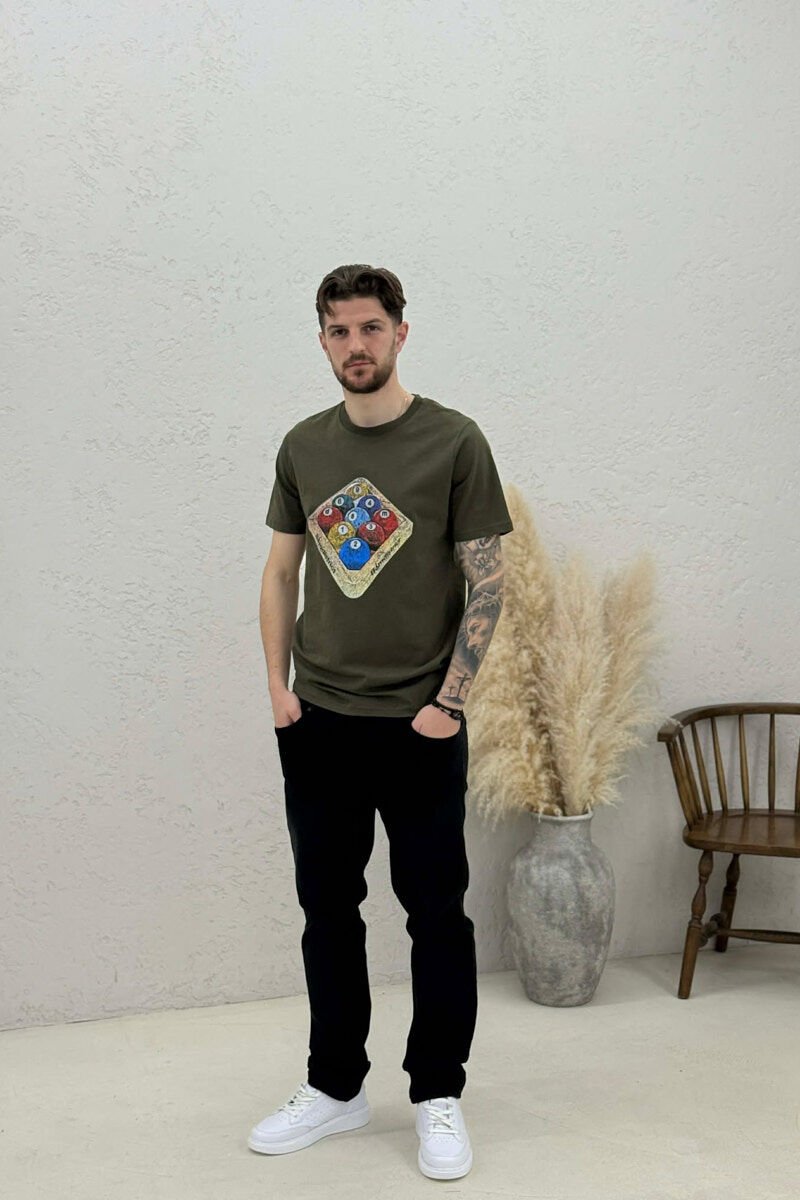 FRONT IMAGE SIMPLE MEN T-SHIRT GREEN/JESHILE - 2
