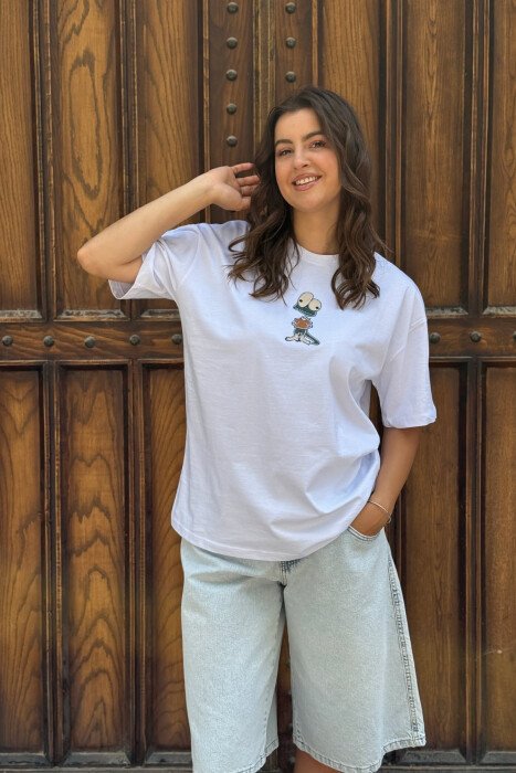 FRONT IMAGE SIMPLE WOMEN T-SHIRT WHITE-E BARDHE 
