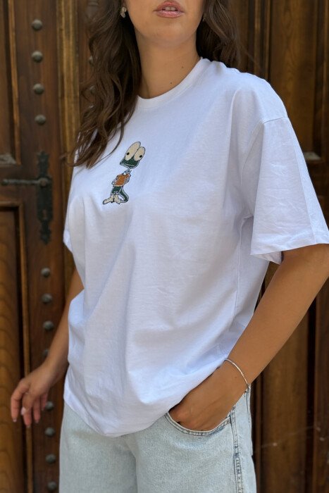 FRONT IMAGE SIMPLE WOMEN T-SHIRT WHITE-E BARDHE - 3