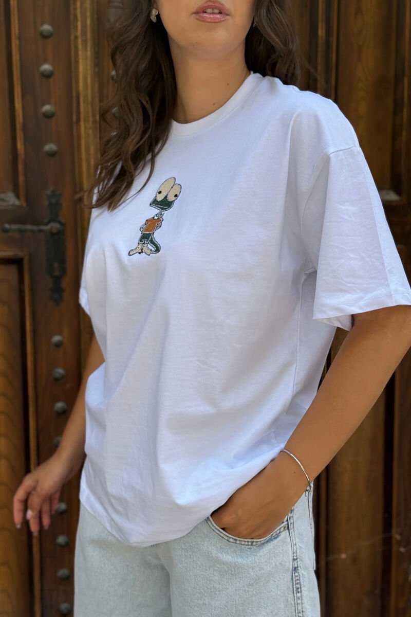 FRONT IMAGE SIMPLE WOMEN T-SHIRT WHITE-E BARDHE - 3