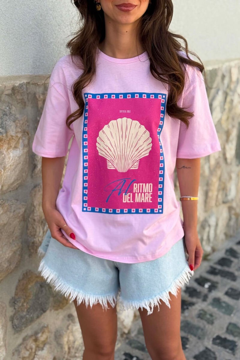 FRONT IMAGE SIMPLE WOMAN T-SHIRT PINK/ROZE - 2