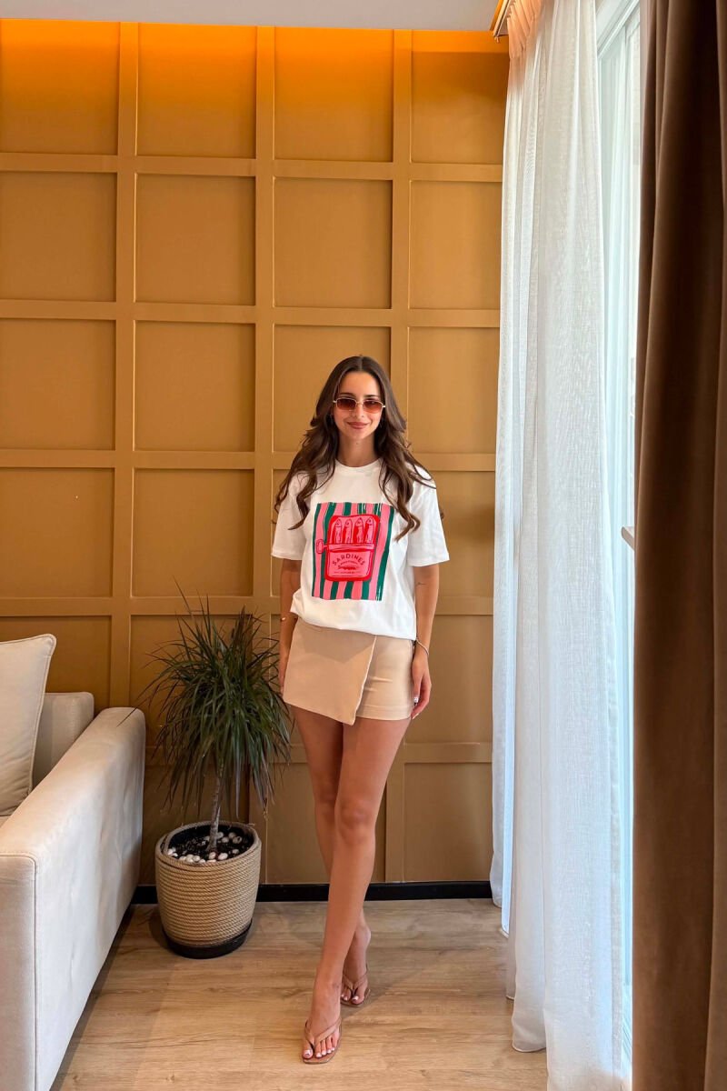 FRONT IMAGE SIMPLE WOMEN T-SHIRT WHITE-E BARDHE - 2