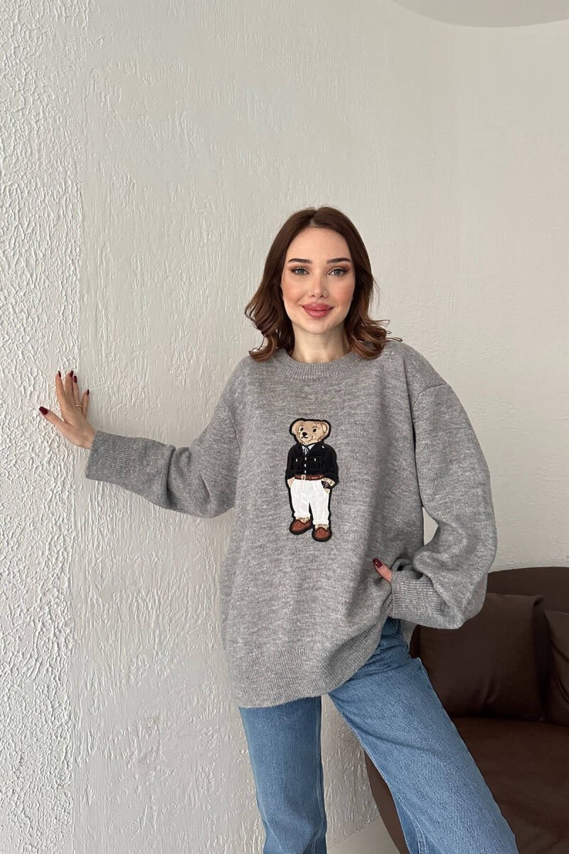 FRONT IMAGE WOMEN SWEATER GREY/GRI - 1