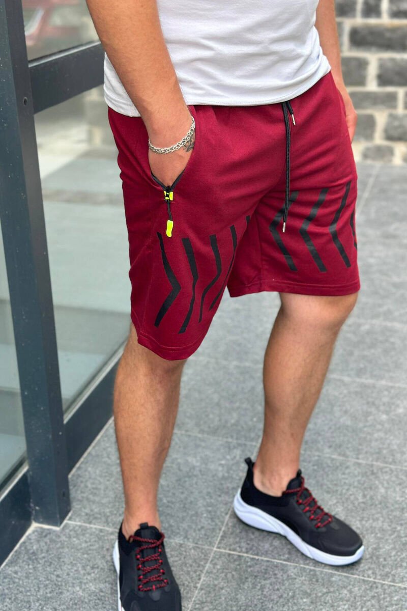 FRONT LINE DESIGN MEN SHORTS BURGUNDY/VISHNJE - 2